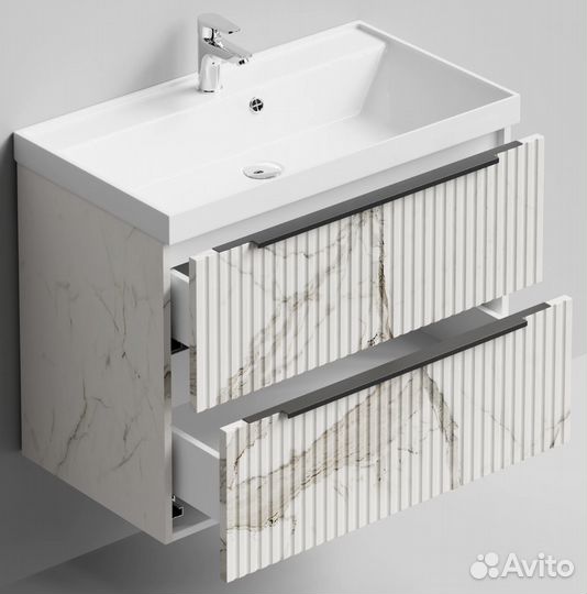 Тумба с раковиной Дольчи 80см Подвесной, Мрамор 1