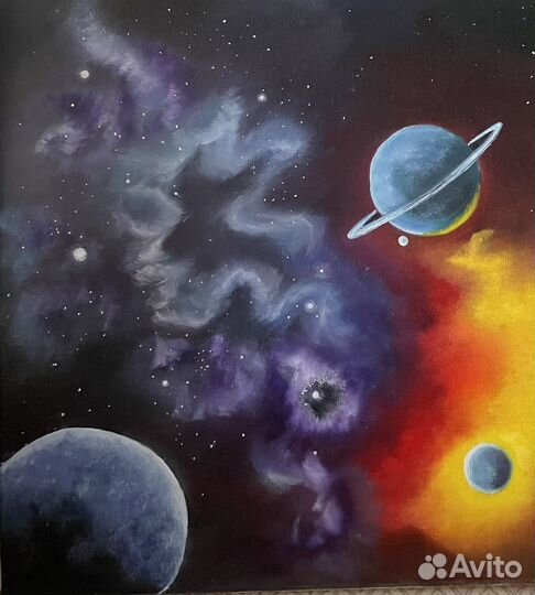 Картина маслом на холсте космос