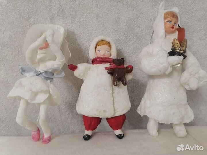 Ватные ёлочные игрушки СССР и современные