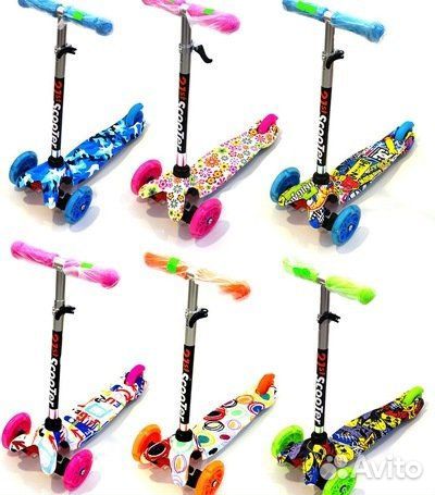 Самокат Мини Принт на 3-х Светящихся колесах (2 ко