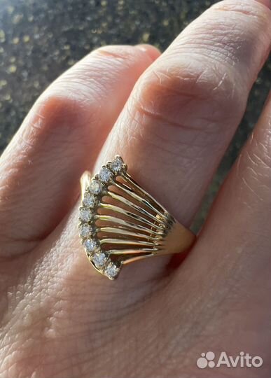 Золотое кольцо с брил 0,135 кт