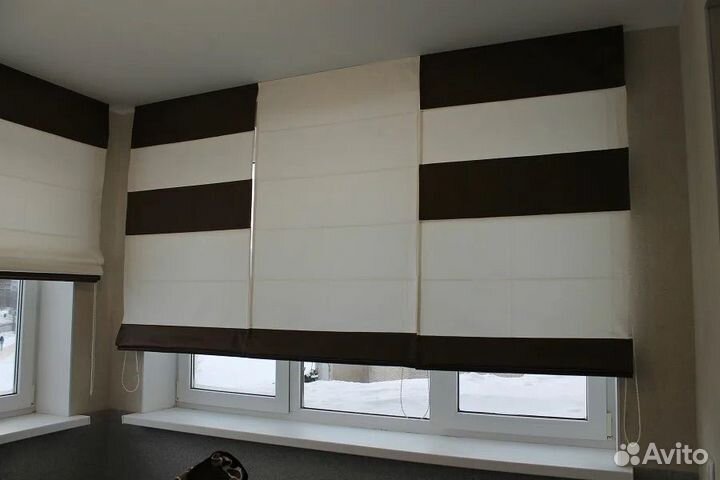 Рулонные и римские шторы, жалюзи