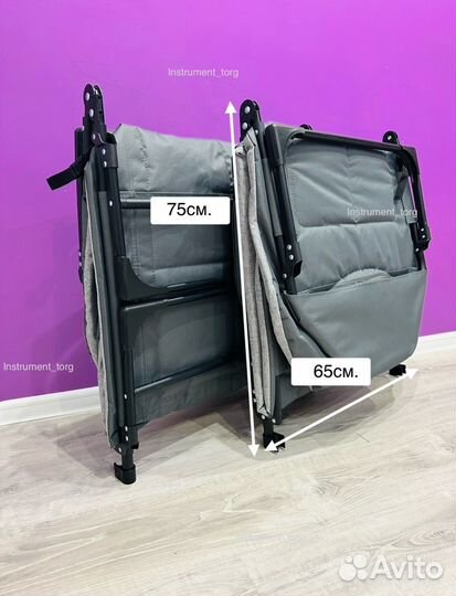 Раскладушка туристическая с матрасом. Новые