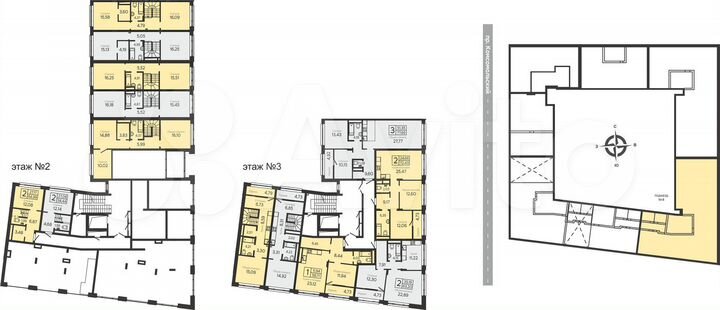 2-к. квартира, 73,9 м², 2/22 эт.