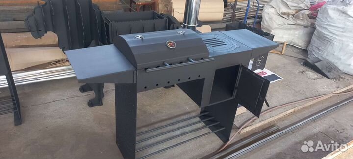 Мангал с печью под казан