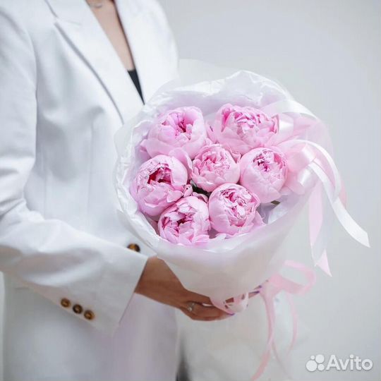 Пионы розовые 7 шт