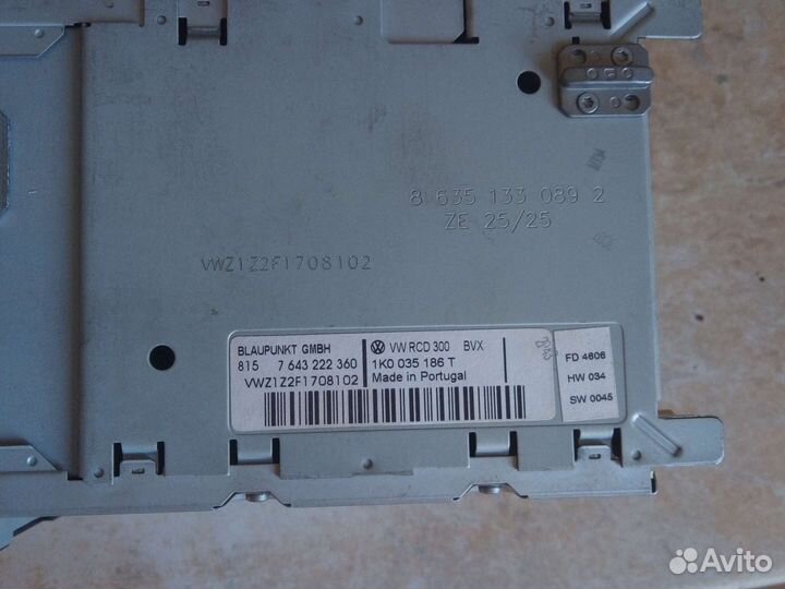 Автомагнитола штатная Volkswagen Jetta