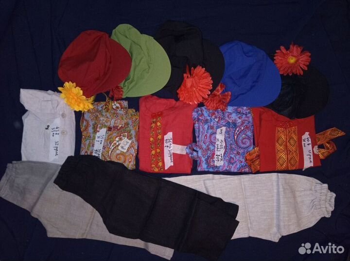 Русские народные костюмы на 3 года (натур.ткани)