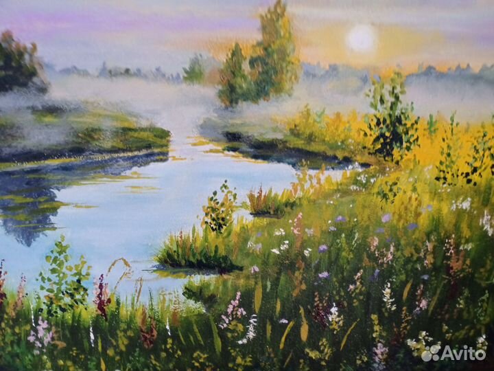 Этюд. Летняя тишина. Масло