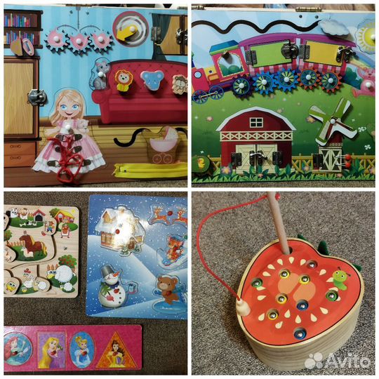 Развивающие деревянные бизиборды