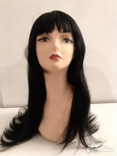 Парик с челкой брюнетка 65см