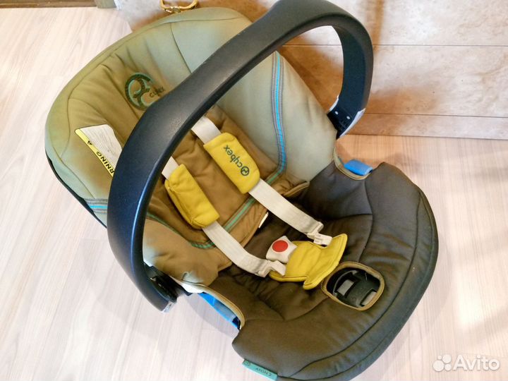 Детская автолюлька с базой isofix cybex aton2 0+