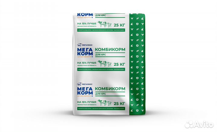 Старт Телят, корм для Дойных Коров и Коз Мегакорм