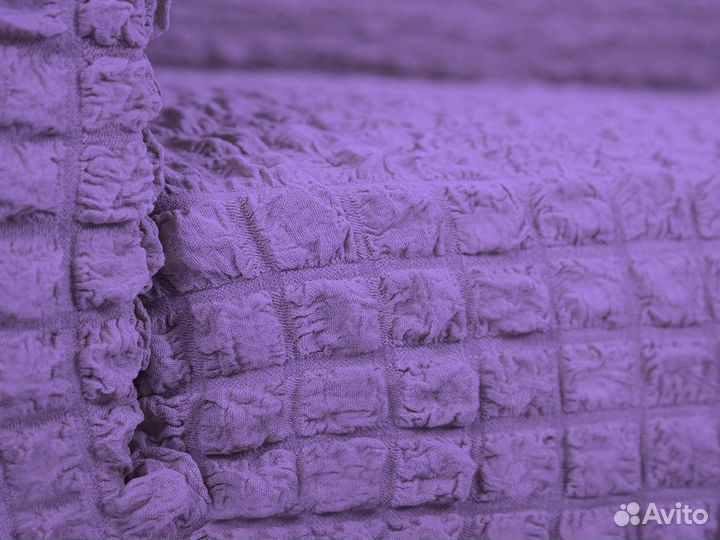 Чехол на угловой диван с оттоманкой справа Лиловый