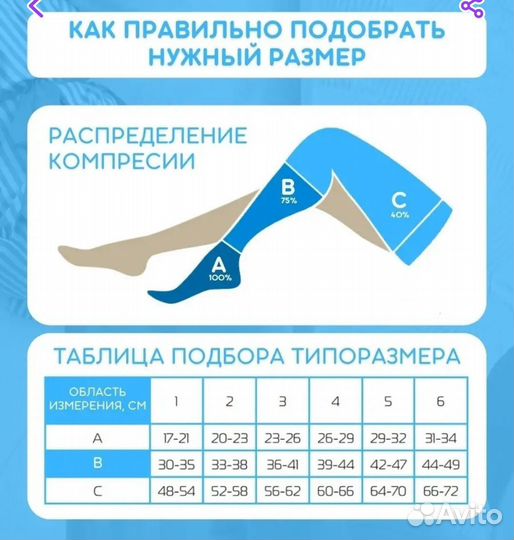 Компрессионные чулки 2 класс 1 размер