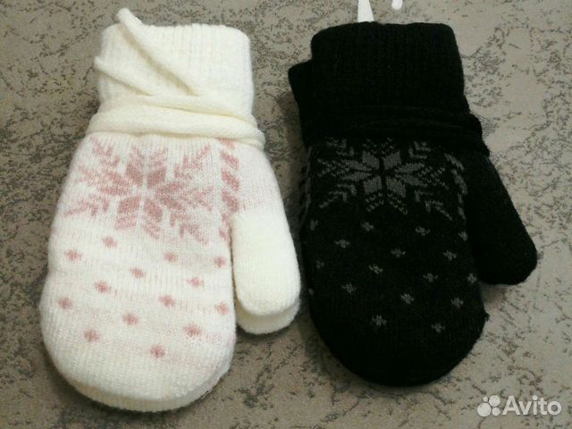 Новые зимние варежки детские на 1 - 2 года
