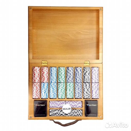 Набор для покера Crown на 500 фишек в кейсе из бука 62336