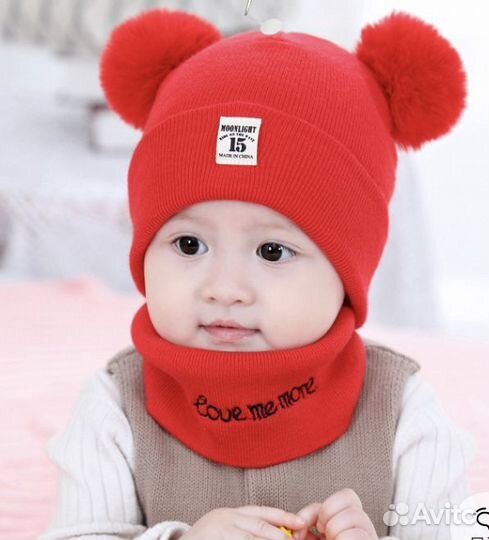 Шапочка и снуд 3-9 мес