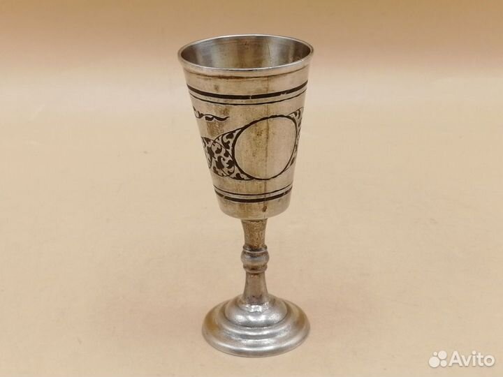 Рюмка серебро 875 Звезда позолота кхк чернь 39,05г