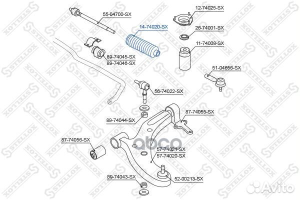 14-74020-SX пыльник рейки рулевой Nissan Almer