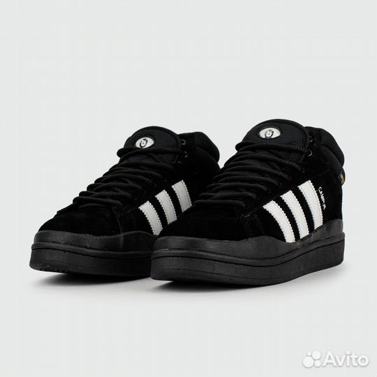 Кроссовки Adidas Campus Black White with Fur