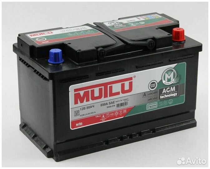 Аккумулятор AGM 80Ah Mutlu агм