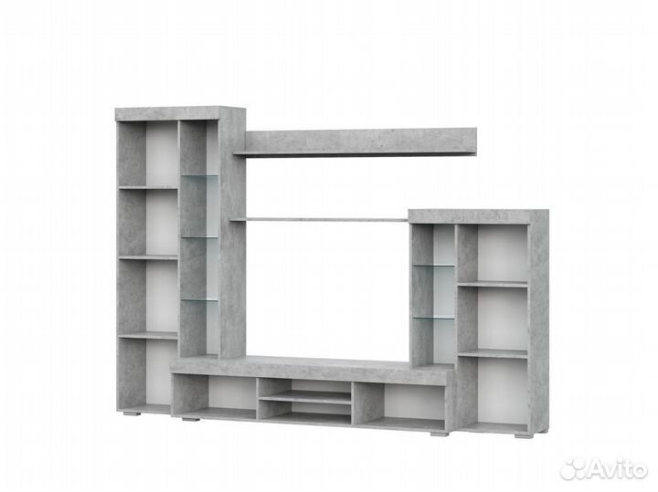 Стенка. Горка. Гостиная Цемент/ Белый мгс-5