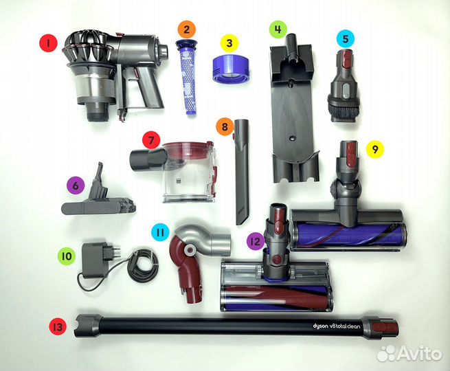 Dyson запчасти V7 V8 V10 V11 V12 V15 оригинал