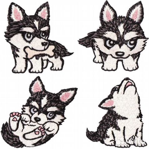 Термонашивки хаски декор для одежды нашивка