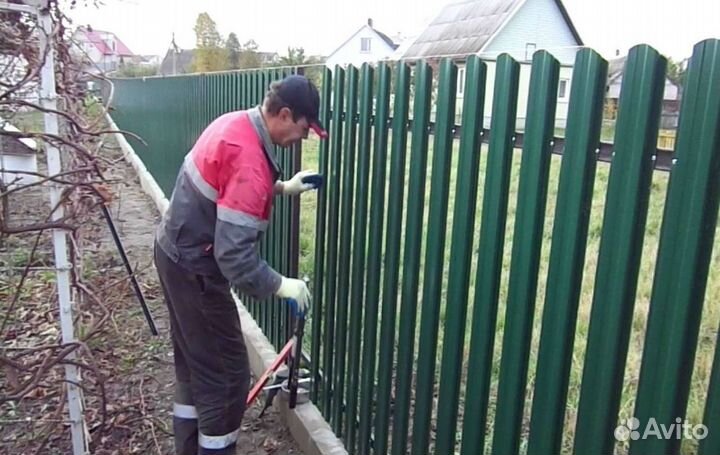 Заборы из профнастила, рабицы. Ворота,калитки