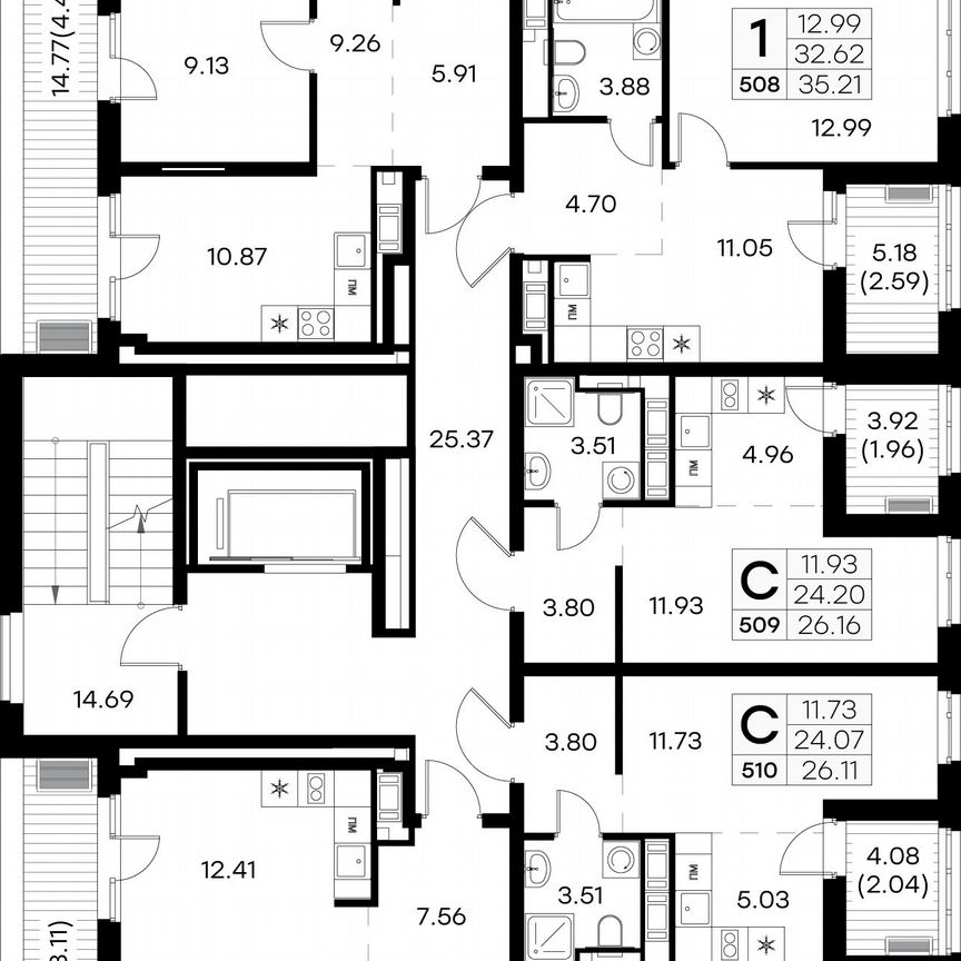 2-к. квартира, 59,6 м², 8/9 эт.