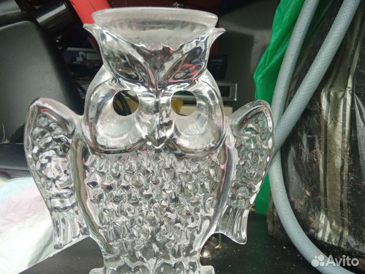 Подсвечник хрустальный сова СССР