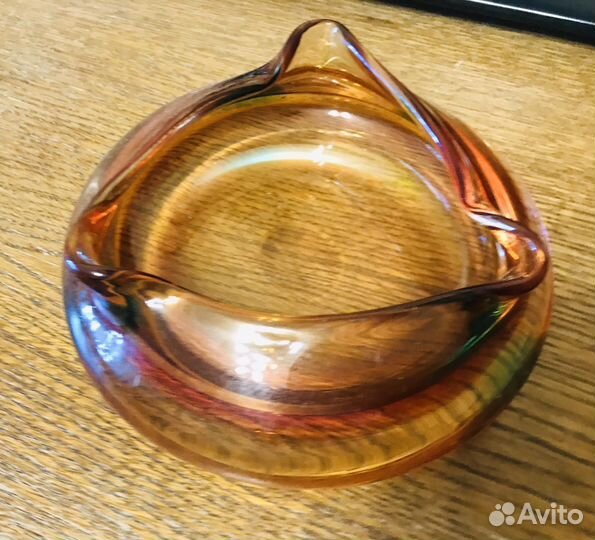 Пепельница гутное стекло