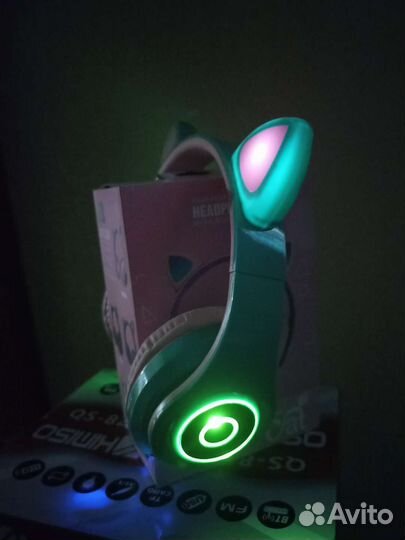 Беспроводные детские наушники с ушками