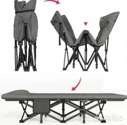 Раскладушка Кровать туристическая с матрасом