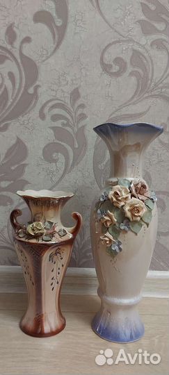 Вазы и стеклянные фигуры