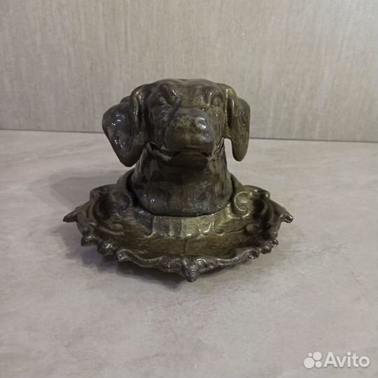 Шкатулка, пепельница. Голова собаки. СССР