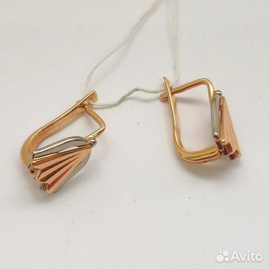 Золотые серьги СССР 583 вес 3,57