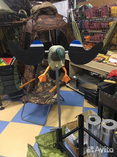 Чучело утки с вращающими крыльями (с пу)