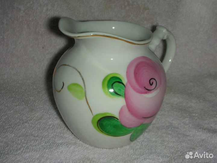 Молочник с блюдцем, фарфор, Дулево, СССР