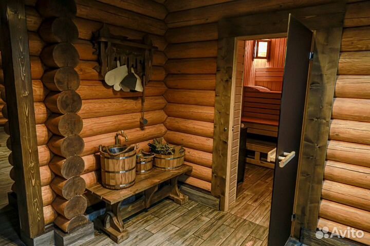 Русская баня на дровах с чаном