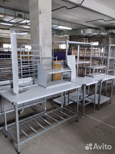 Столы полки из нержавеющей стали для общепита