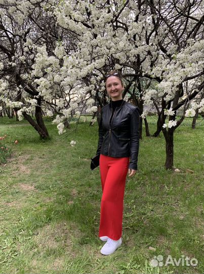 Zara Брюки кюлоты красные s