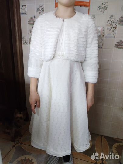 Нарядное платье с шубкой на девочку