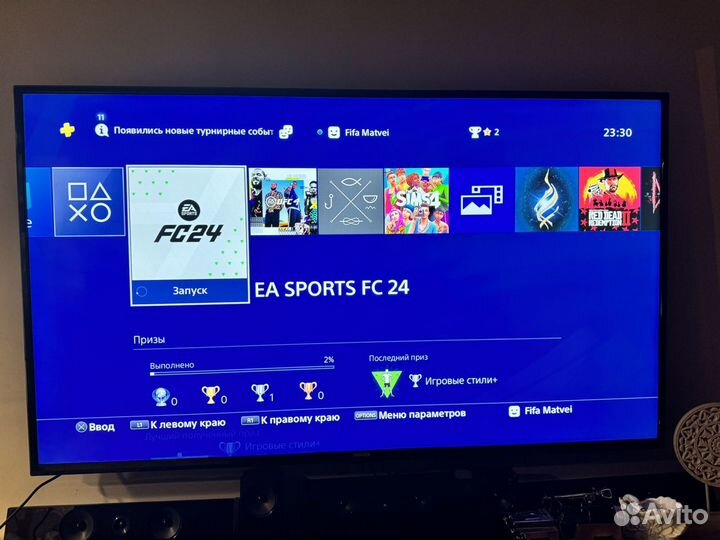 Sony playstation 4 PS4 с fifa24 2 геймпада