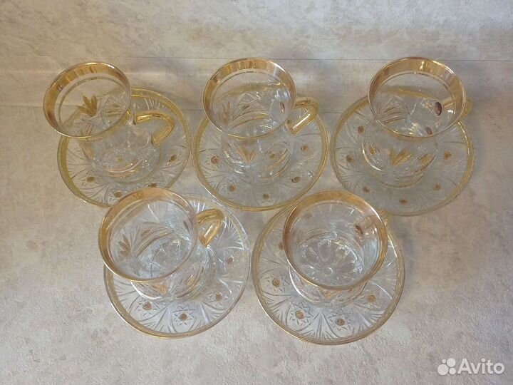 Турецкий стеклянный чайный сервиз