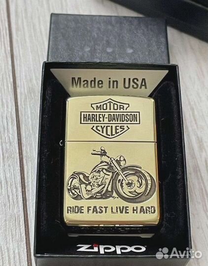 Зажигалка zippo с гравировкой Harley-Davidson Moto