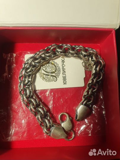 Серебряный браслет бисмарк мужской