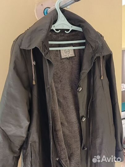 Кожаный плащ женский