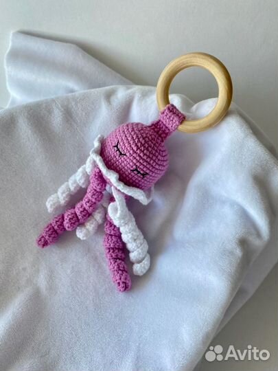 Погремушка на деревянном кольце/грызунок